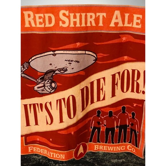 Vtg Star Trek T-shirt "Red Shirt Ale" Mens L Federation Brewing Graphic Print - Picture 7 of 7